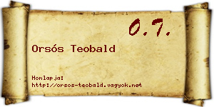 Orsós Teobald névjegykártya